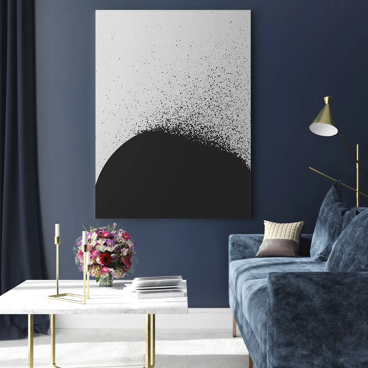 Tablou pe sticlă - Mișcarea particulelor - 50x70 cm