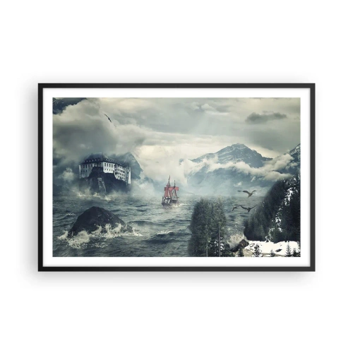 Poster în ramă neagră - Pe ape magice - 91x61 cm