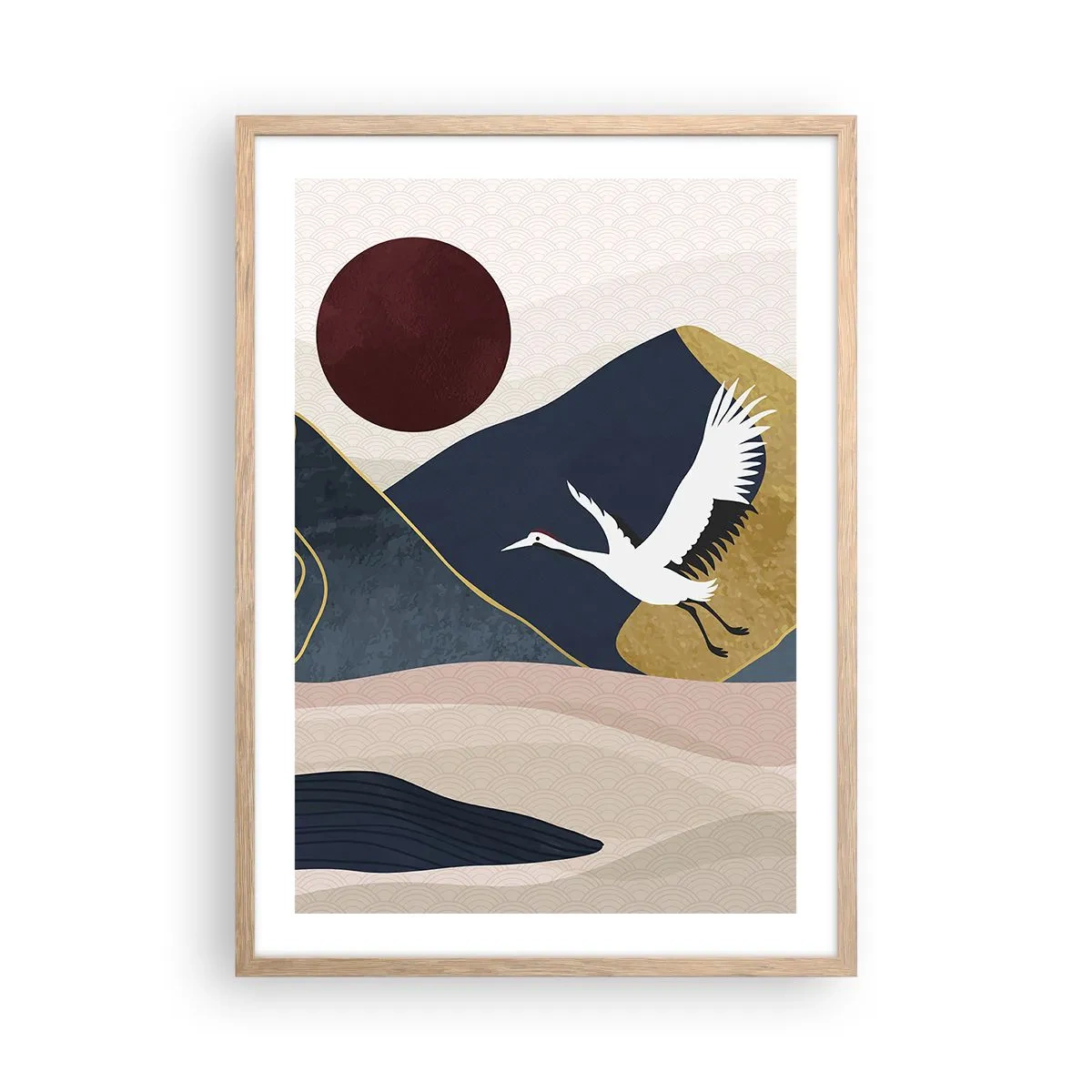 Poster în ramă de stejar deschis - Și ziua a zburat din nou - 50x70 cm