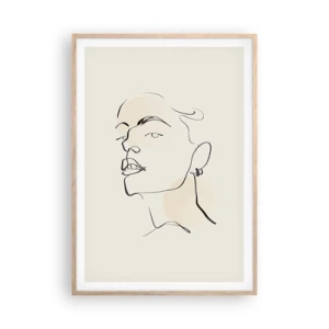 Poster în ramă de stejar deschis - O privire mândră - 70x100 cm