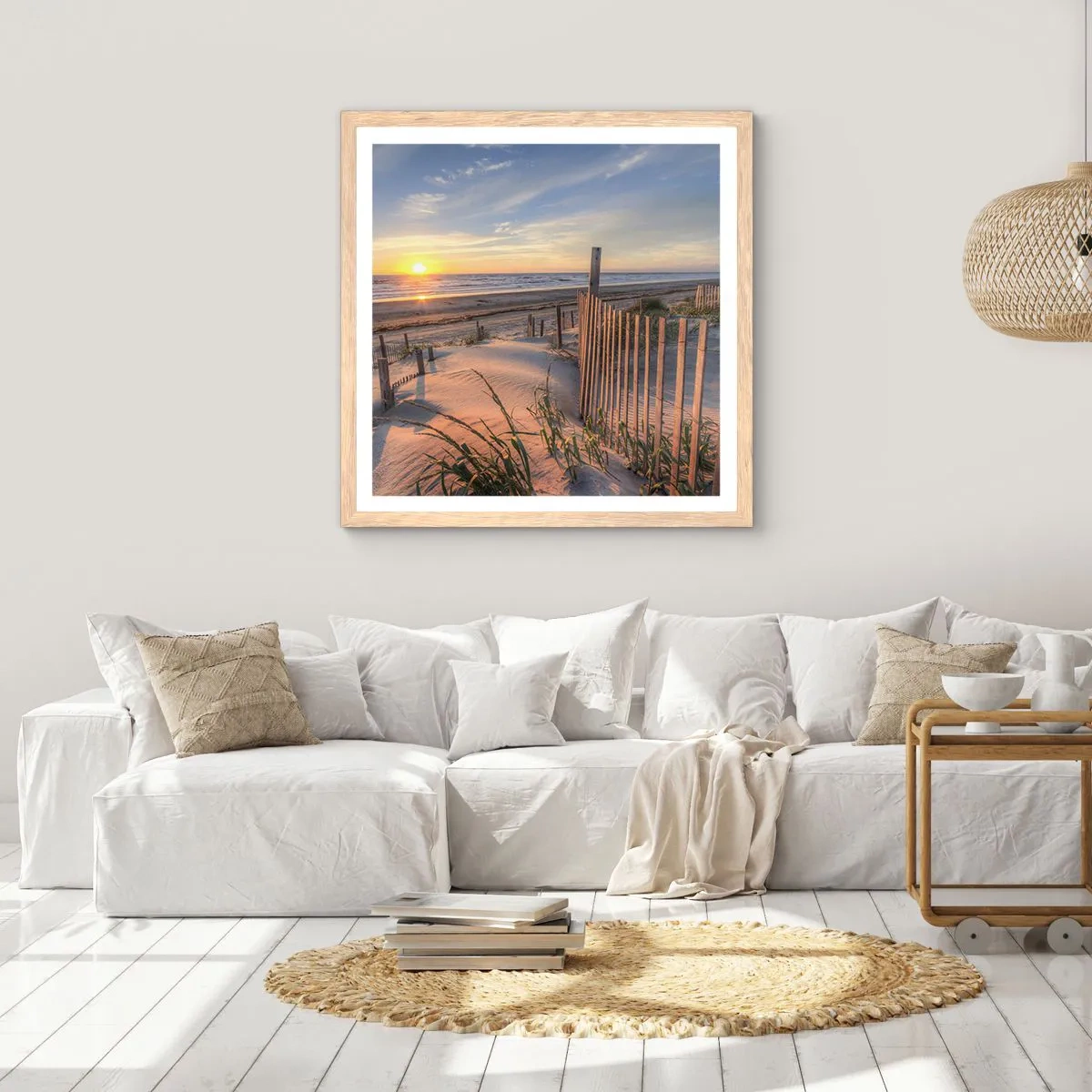 Poster în ramă de stejar deschis - Strălucirea și umbra vântului - 60x60 cm