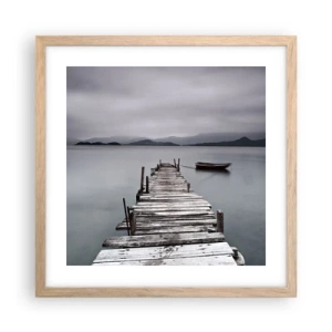 Poster în ramă de stejar deschis - Poți pleca mâine - 40x40 cm