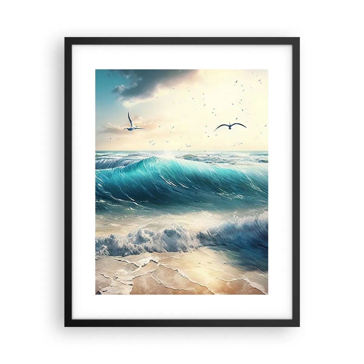 Poster în ramă neagră - Sunetul valurilor doar pentru tine - 40x50 cm