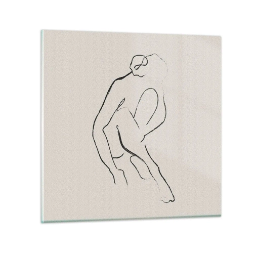 Tablou pe sticlă - Schiță intimă - 30x30 cm