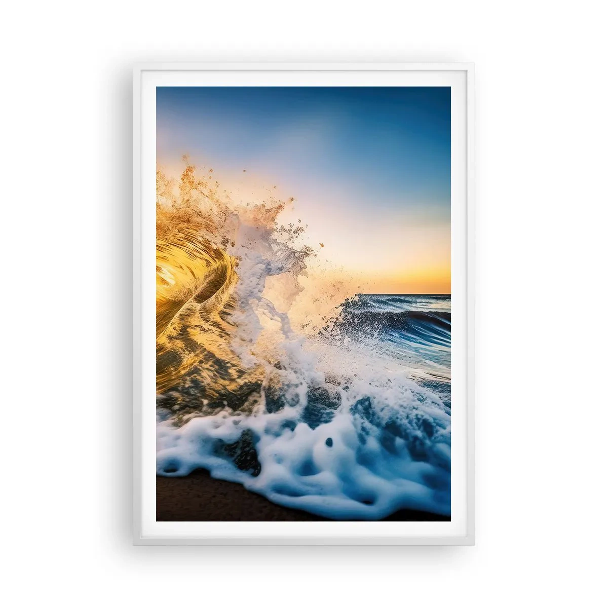 Poster în ramă albă - Joc în nisip - 70x100 cm