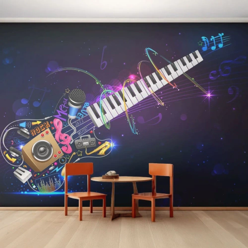 Fototapetă personalizată Autocolant Deluxe Sticker - Și totul este în regulă - Abstracția, Un instrument muzical, Muzică