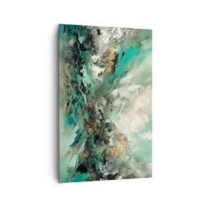 Tablou pe pânză - Fierbere negru-smarald - 80x120 cm