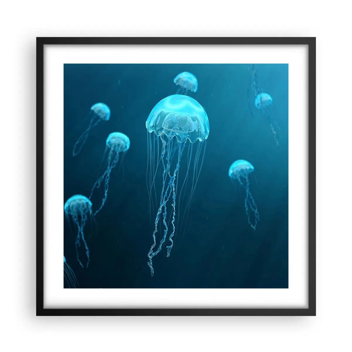 Poster în ramă neagră - Dansul oceanic - 50x50 cm