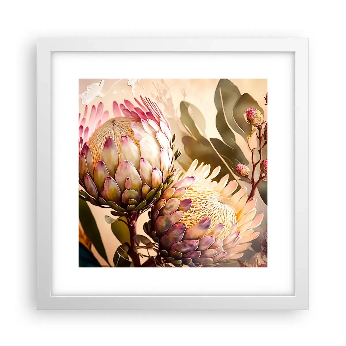 Poster în ramă albă - Îmbrățișare cu tandrețe - 30x30 cm