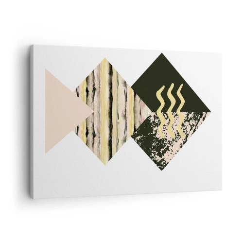 Tablou pe pânză Canvas - Forme geometrice cu modele abstracte - 70x50cm - Aparent simplu - Decorațiune modernă pentru perete pentru living și dormitor ARTTOR