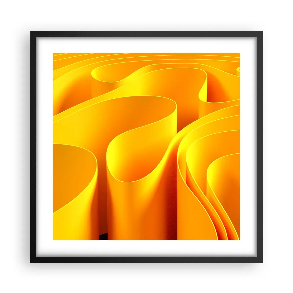 Poster în ramă neagră - Ca niște valuri de soare - 50x50 cm