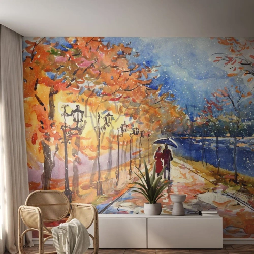 Tapet Premium Canvas - Împreună până la limita de timp - Peisaj, Park Avenue, Copaci - 100x70 cm