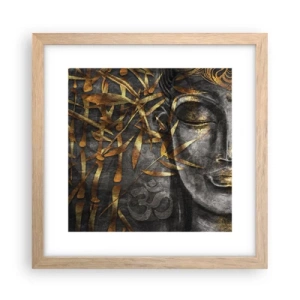 Poster în ramă de stejar deschis - Simțiți pacea - 30x30 cm