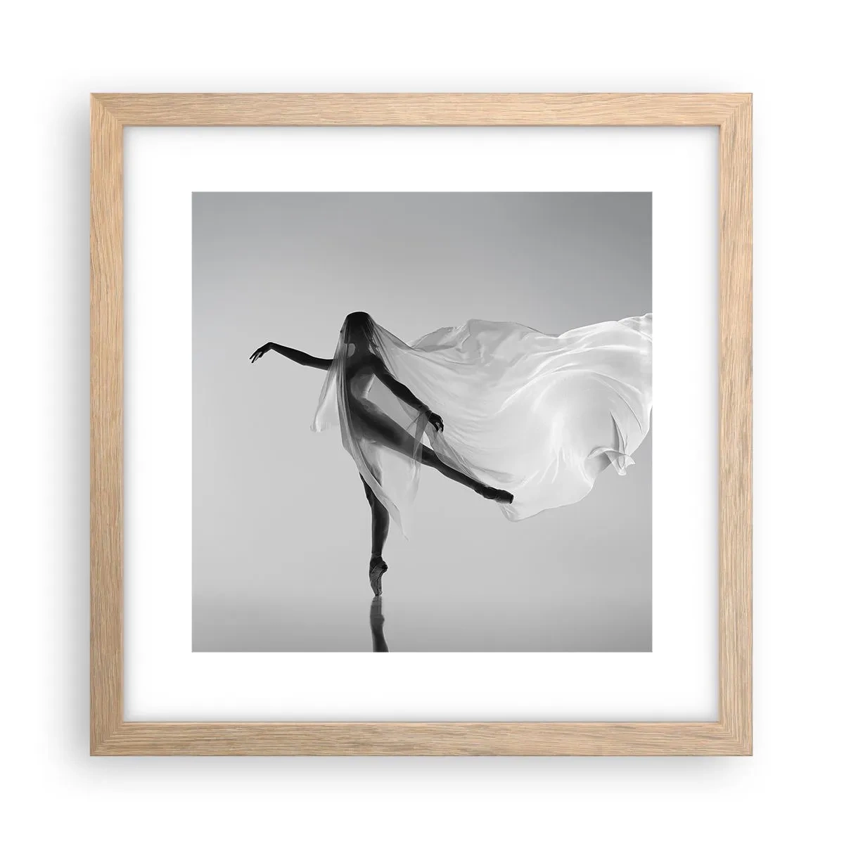 Poster în ramă de stejar deschis - Lejeritate și grație - 30x30 cm