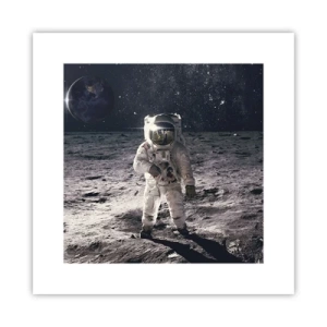 Poster - Salutări de pe Lună - 30x30 cm