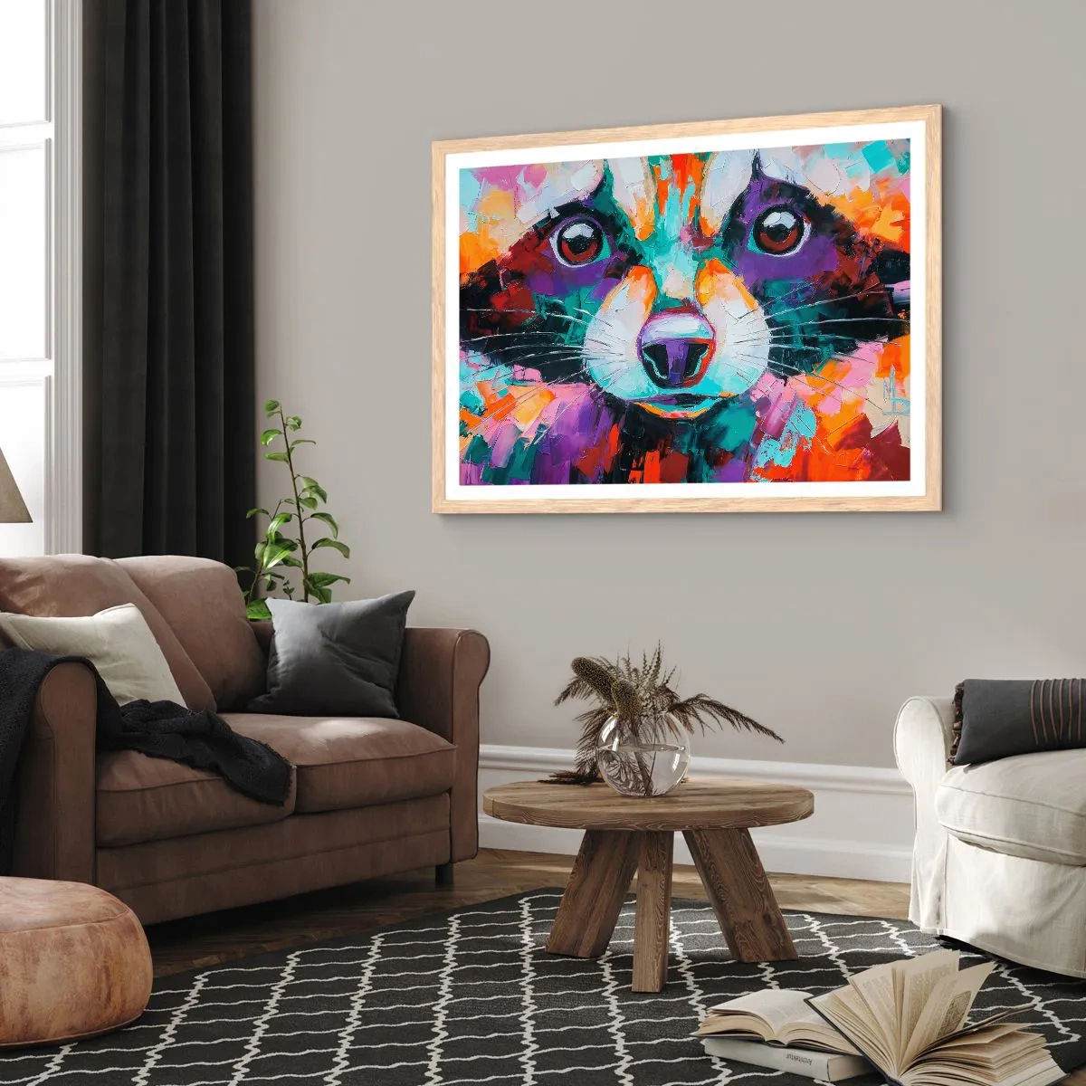 Poster în ramă de stejar deschis - Doar emoții bune - 40x30 cm