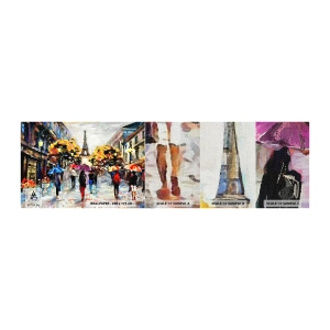 Mostră tapet Premium Canvas - Deosebit de frumos în toamnă - Oraș, Paris, turnul Eiffel - 100x30 cm