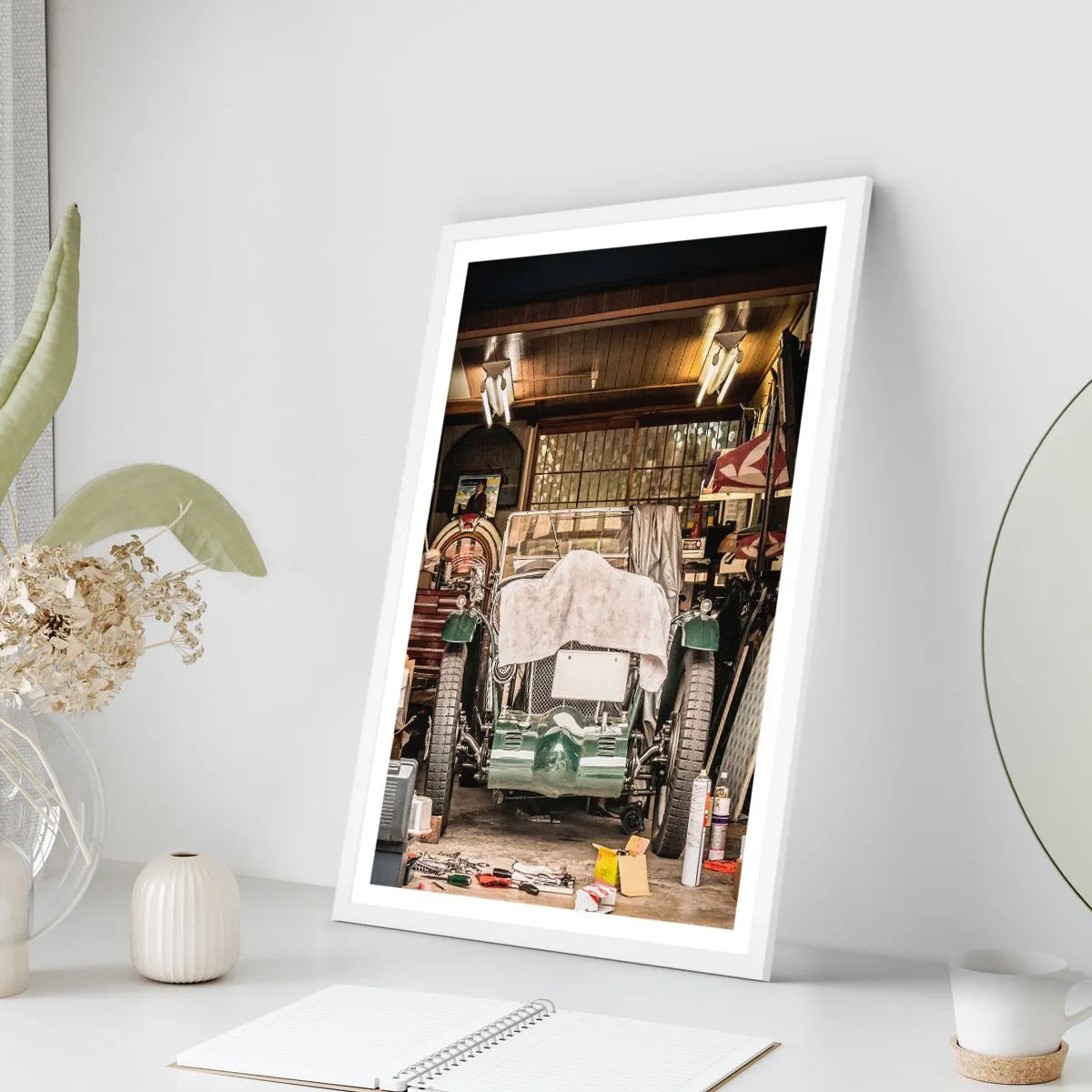 Poster în ramă albă - Înapoi în trecut - 70x100 cm