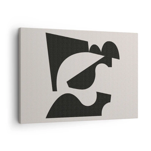 Tablou pe pânză Canvas - Compoziție geometrică abstractă în alb și negru - 70x50cm - Pentru autoasamblare - Decorațiune modernă pentru perete pentru living și dormitor ARTTOR