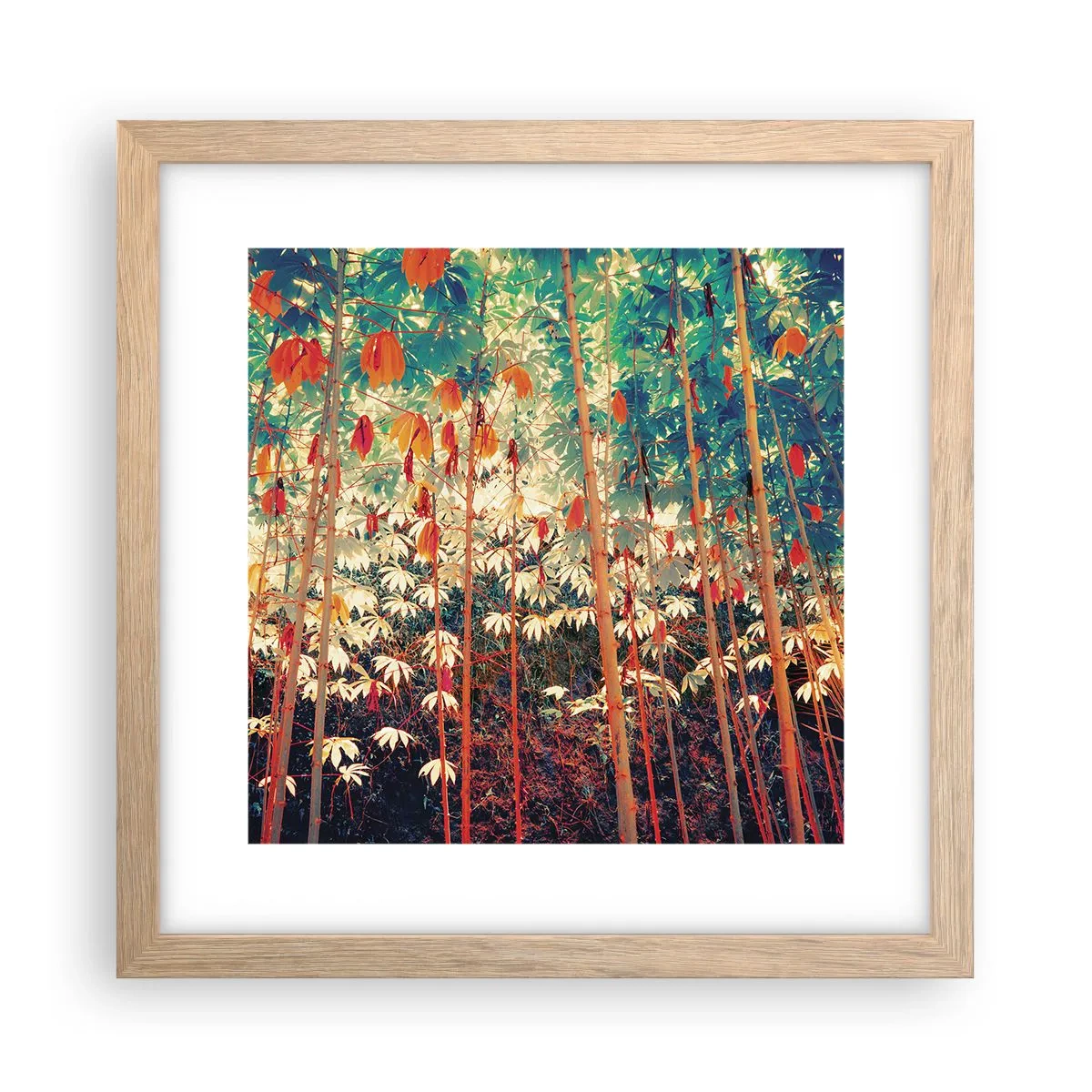 Poster în ramă de stejar deschis - Viața secretă a frunzelor - 30x30 cm