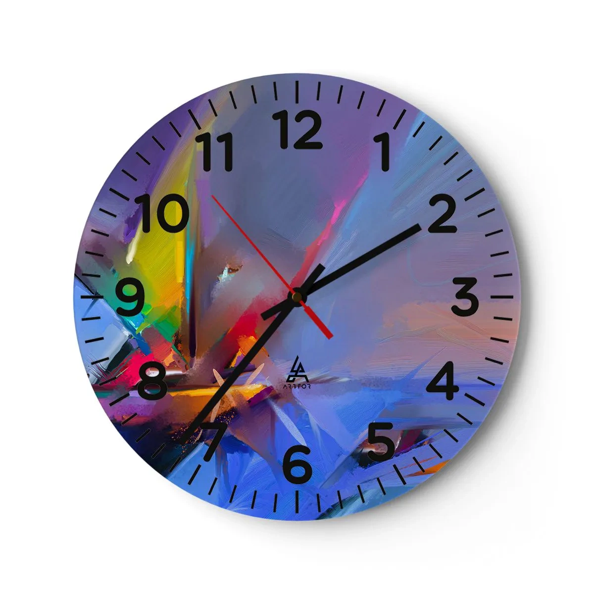 Ceas de perete - Ceas pe sticlă - Iute ca o pasăre - 30x30 cm