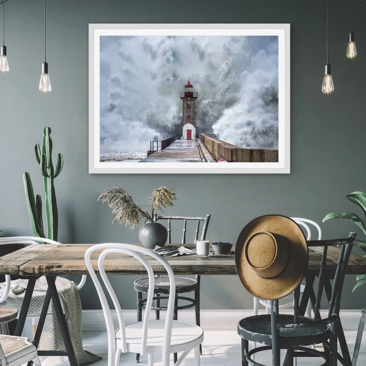 Poster în ramă albă - Zgomotul apelor, sunetul vântului - 50x40 cm