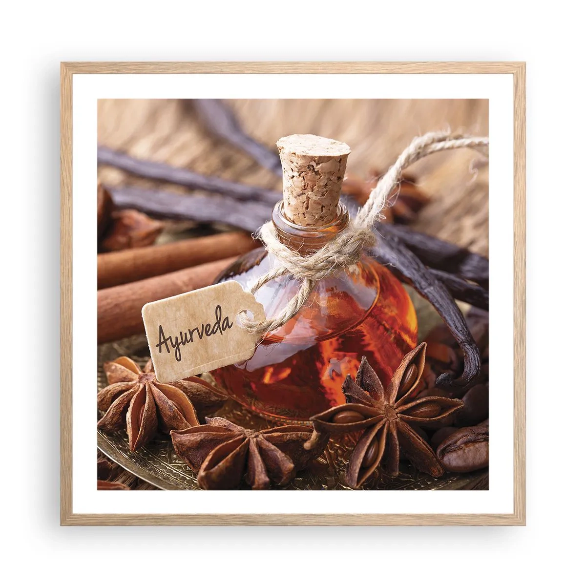 Poster în ramă de stejar deschis - Unitatea trupului și a spiritului - 60x60 cm