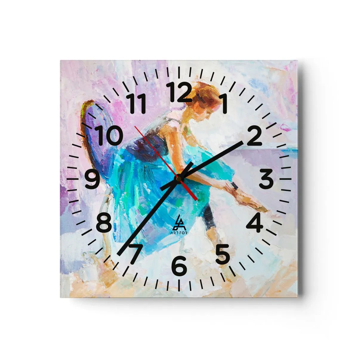 Ceas de perete - Ceas pe sticlă - Grație inefabilă, farmec subtil - 40x40 cm