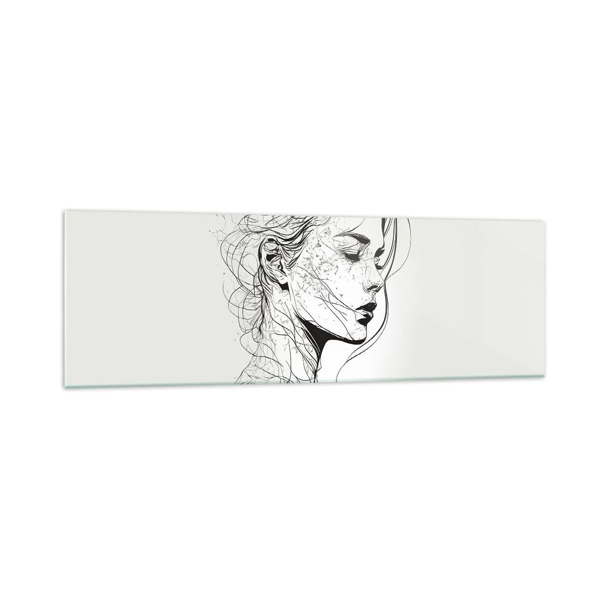 Tablou pe sticlă - Desenată cu linii - 160x50 cm