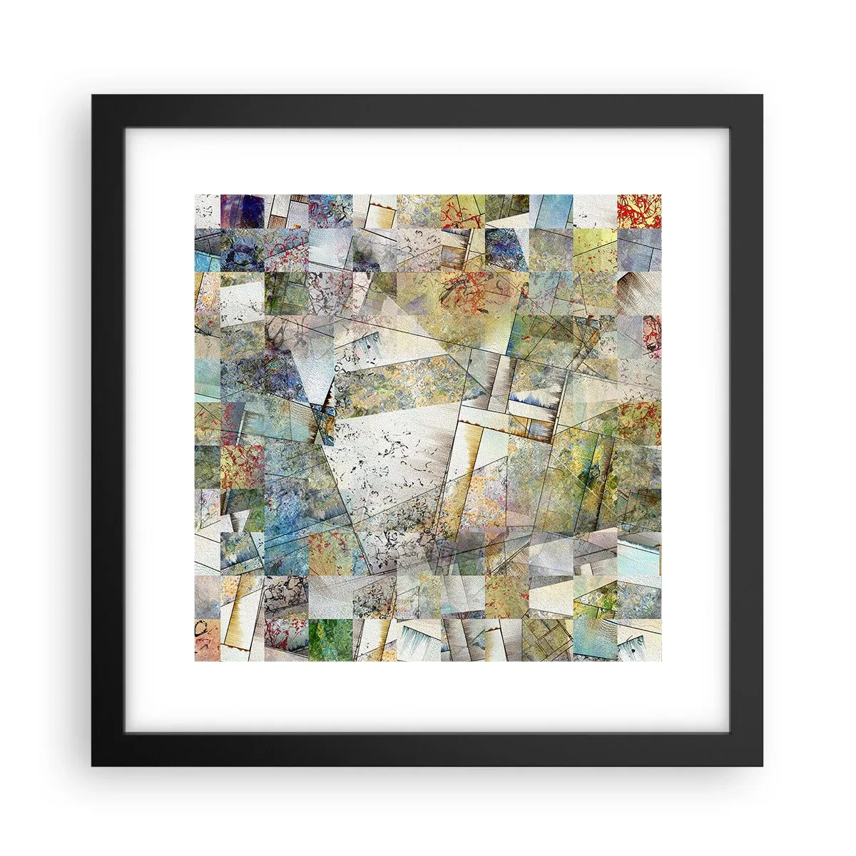 Poster în ramă neagră - Remaniere geometrică - 30x30 cm