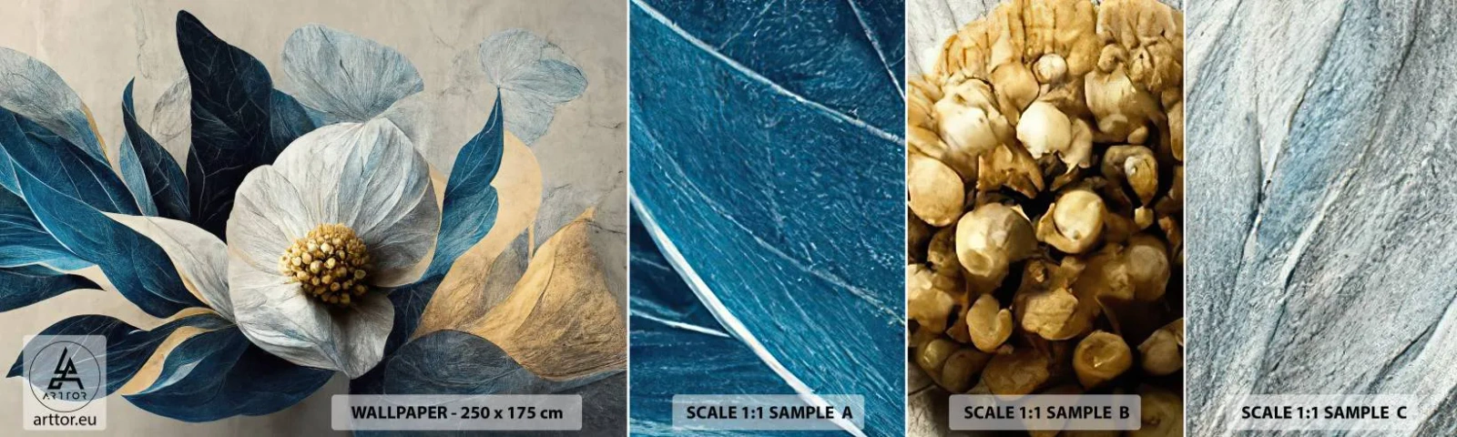 Mostră de Tapet Standard Eco - Are o inimă de aur - Floare, Elegant, Bucată - 100x30 cm