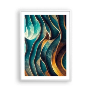 Poster în ramă albă - Meandre de albastru - 50x70 cm