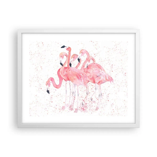 Poster în ramă albă - Ansamblul roz - 50x40 cm