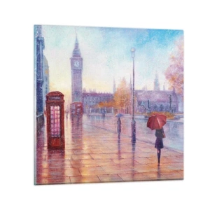 Tablou pe sticlă - O zi de toamnă londoneză - 30x30 cm