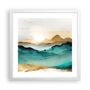 Poster în ramă albă - La limita abstracției - peisaj - 40x40 cm