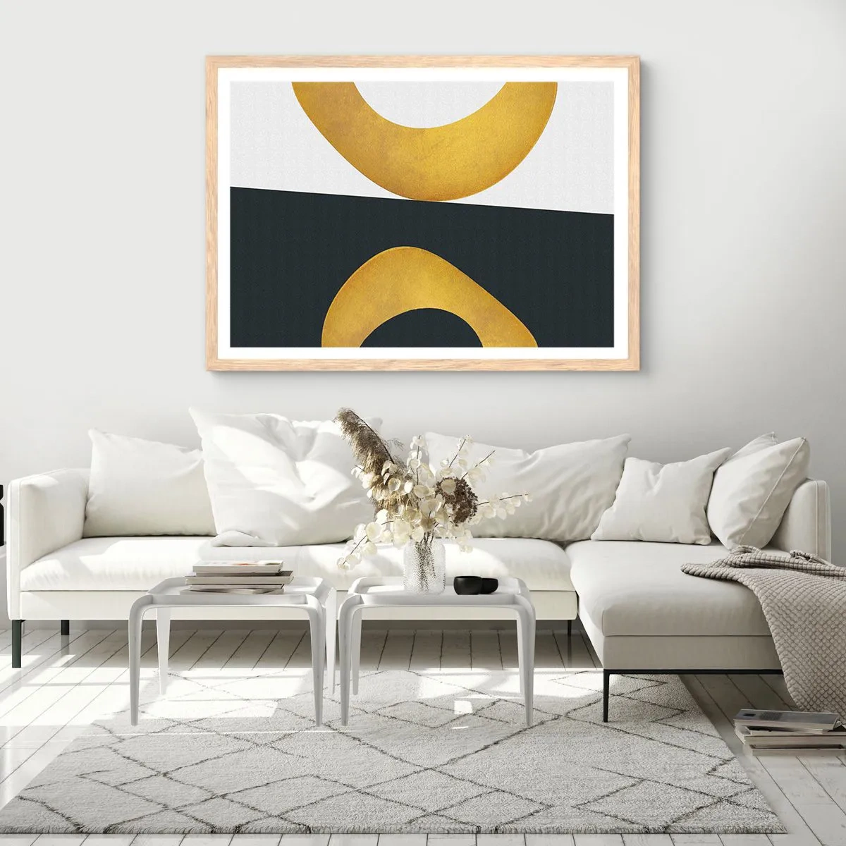 Poster în ramă de stejar deschis - În primul rând: aurul - 40x30 cm