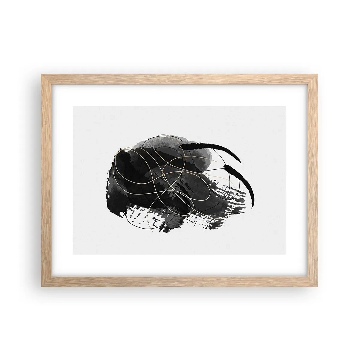 Poster în ramă de stejar deschis - Provenit din negru - 40x30 cm