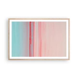 Poster în ramă de stejar deschis - Abstracție în zori - 91x61 cm