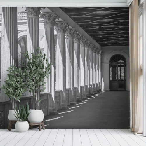 Tapet Standard Eco - Arcadă însorită - Coloane, Arhitectură, Clasic - 350x256 cm