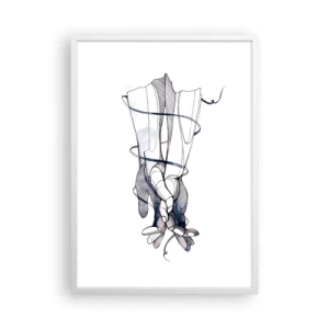 Poster în ramă albă - Un studiu al atingerii - 50x70 cm