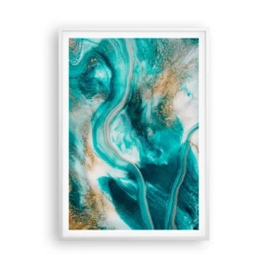 Poster în ramă albă - Râul de aur - 70x100 cm