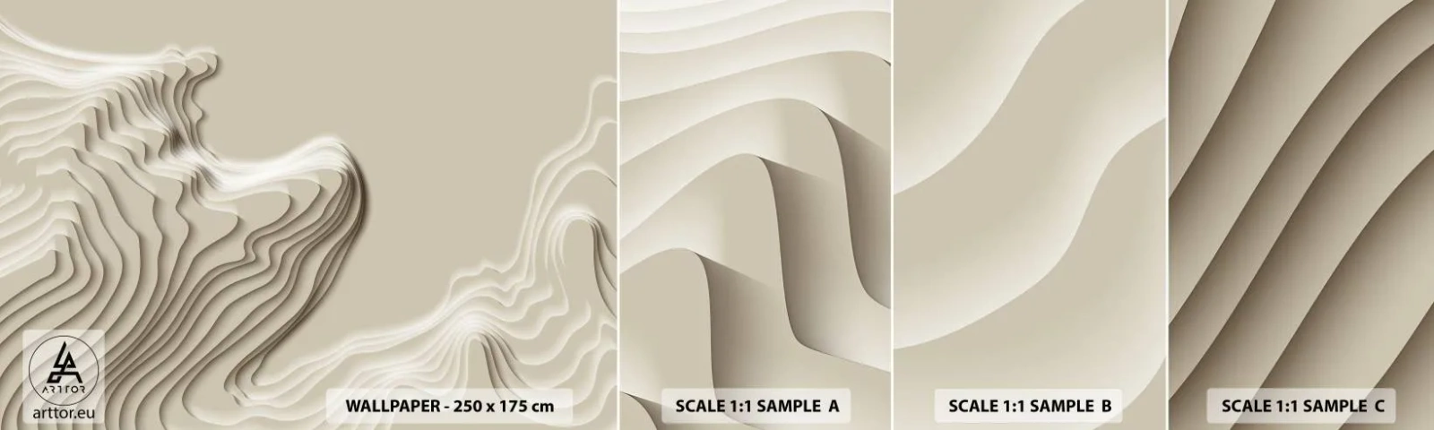 Mostră tapet autocolant Deluxe Sticker - Topografia artei - Abstracția, Bucată, 3D - 100x30 cm