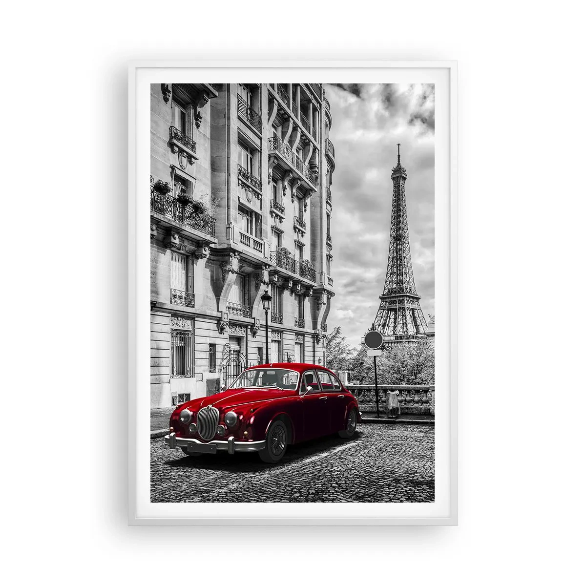 Poster în ramă albă - Prădător în oraș - 70x100 cm