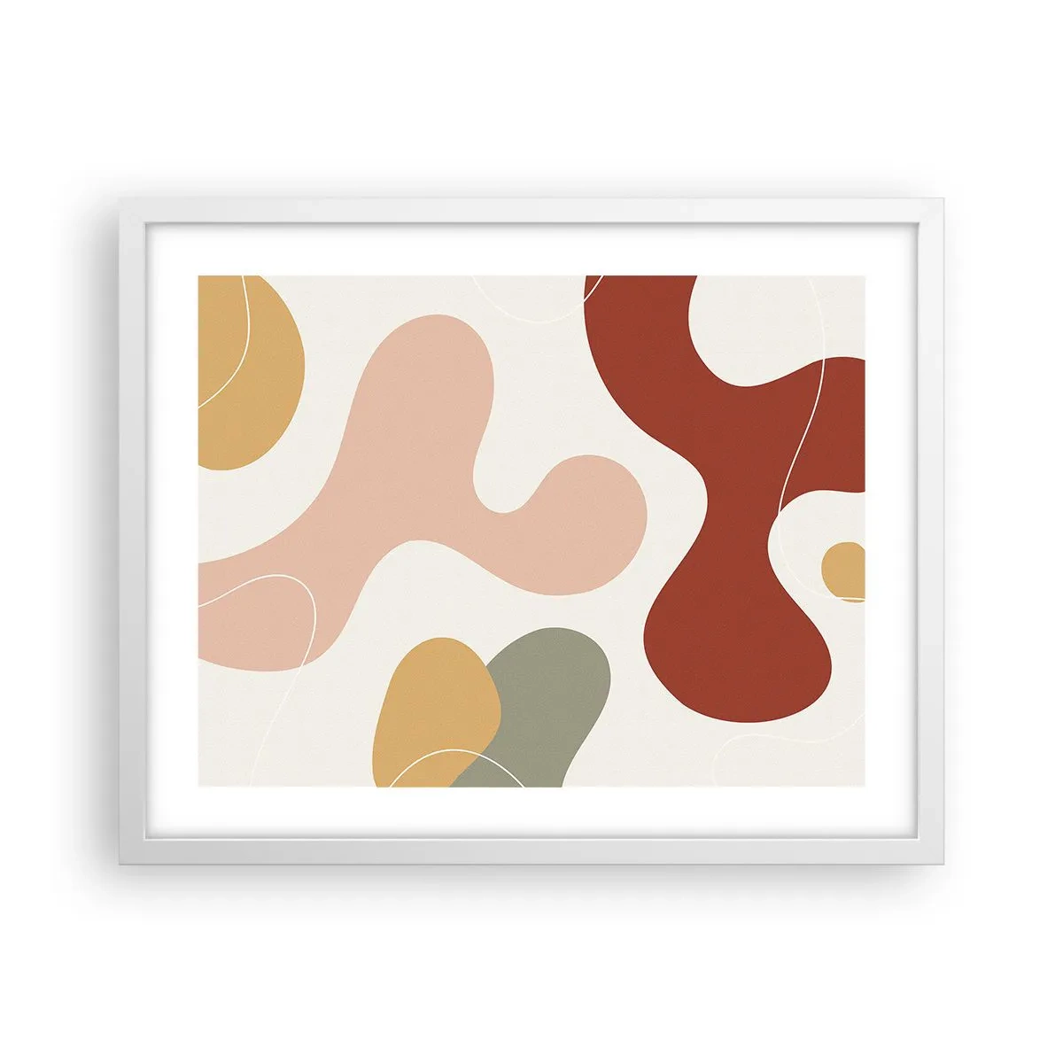 Poster în ramă albă - Pete colorate? - 50x40 cm