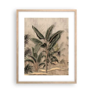 Poster în ramă de stejar deschis - Gravură în stil colonial - 40x50 cm