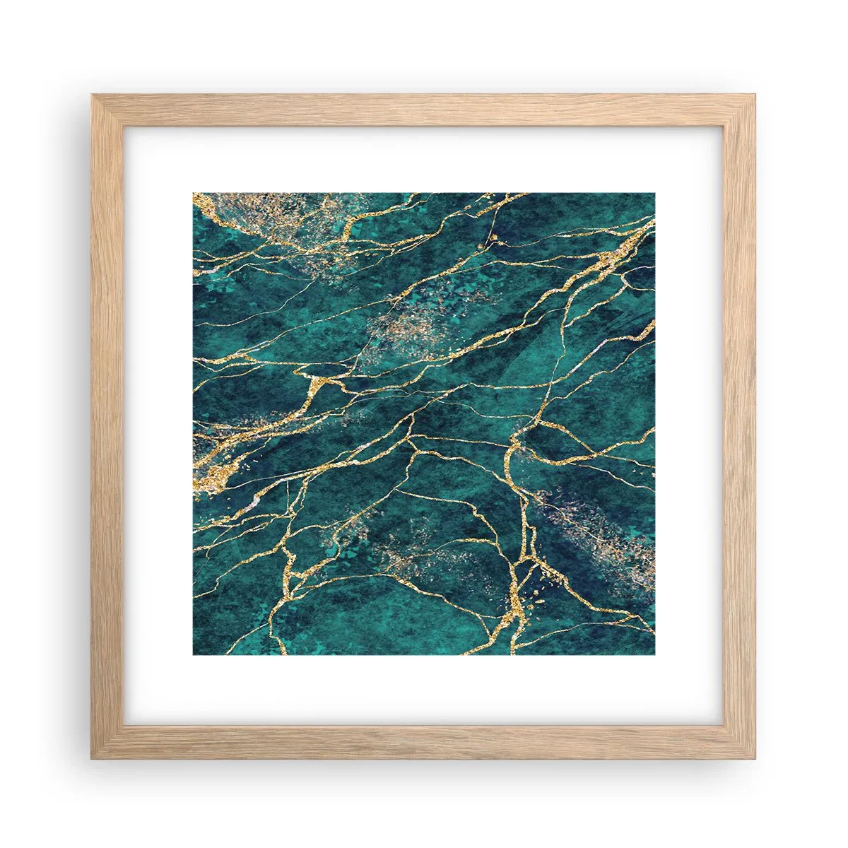 Poster în ramă de stejar deschis - Filon de aur - 30x30 cm