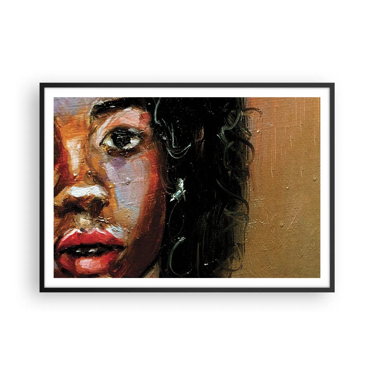 Poster în ramă neagră - Negru și strălucire - 100x70 cm