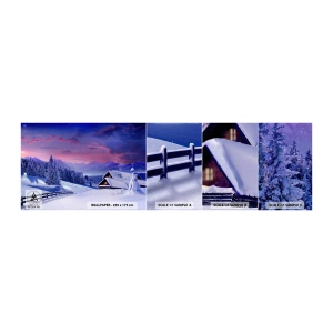 Mostră de Tapet Standard Eco - Noapte liniștită - Peisaj, Iarnă, Alpi - 100x30 cm