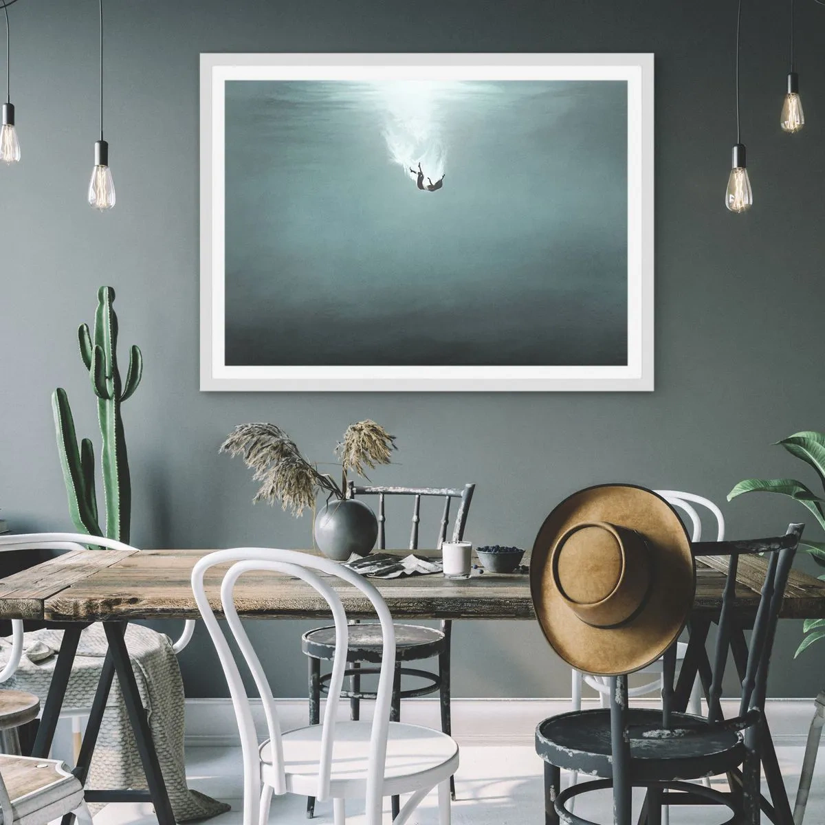 Poster în ramă albă - În îmbrățișarea oceanului - 91x61 cm