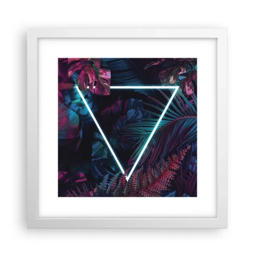 Poster în ramă albă - Grădină în stil disco - 30x30 cm